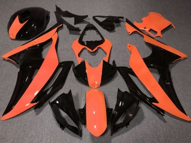 Carénages Moto Yamaha YZF R6 2008-2016 - Orange Noir Brillant