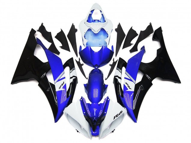 Carénages Moto Yamaha YZF R6 2008-2016 - Blanc Bleu Noir