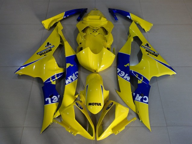 Carénages Moto Yamaha YZF R6 2008-2016 - Jaune Bleu Chameau Motul Michelin