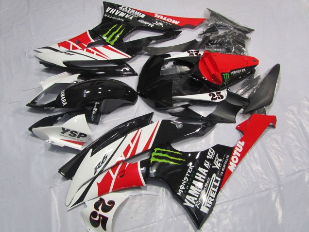 Carénages Moto Yamaha YZF R6 2008-2016 - Blanc Rouge Noir Brillant Vert Monstre 25