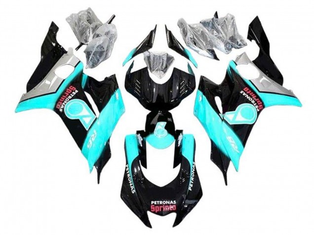 Carénages Moto Yamaha YZF R6 2017-2023 - Turquoise Bleu Noir Brillant Petronas