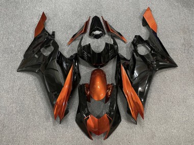 Carénages Moto Yamaha YZF R6 2017-2023 - Orange Noir Brillant