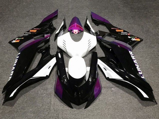 Carénages Moto Yamaha YZF R6 2017-2023 - Blanc Violet Noir Brillant