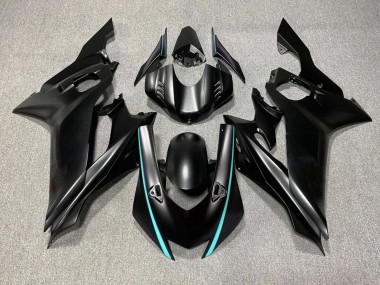 Carénages Moto Yamaha YZF R6 2017-2023 - Noir Mat Turquoise Bleu
