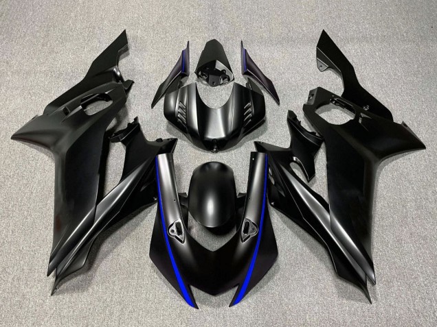 Carénages Moto Yamaha YZF R6 2017-2023 - Noir Mat Bleu