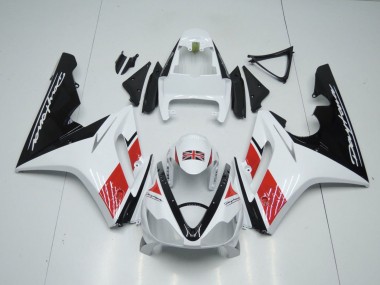Carénages Moto Triumph Daytona 675 Triple 2006-2008 - Blanc Rouge Noir Brillant