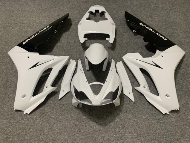 Carénage Moto Triumph Daytona 675 Triple 2006-2008 - Blanc Noir Brillant