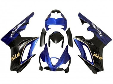 Carénages Moto Triumph Daytona 675 Triple 2009-2012 - Bleu Noir Brillant