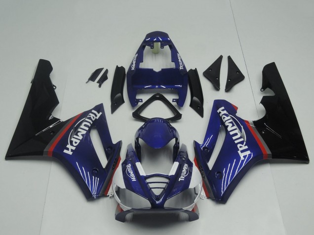 Carénages Moto Triumph Daytona 675 Triple 2009-2012 - Bleu Rouge Noir Brillant