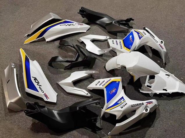 Carénages Moto Honda ADV160 2022-2024 - Blanc Bleu Jaune HRC