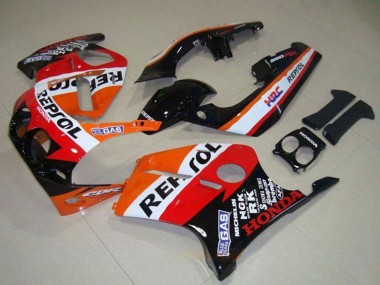 Carénages Moto Honda CBR250RR MC19 1988-1989 - Orange Blanc Rouge Noir Brillant Repsol