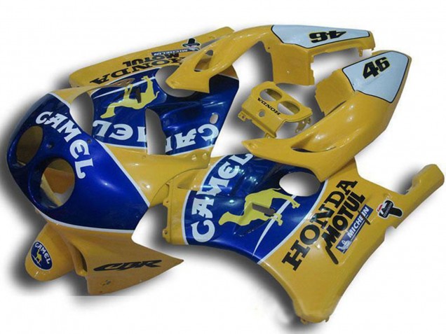 Carénages Moto Honda CBR250RR MC22 1990-1998 - Jaune Bleu Chameau Motul