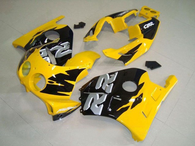 Carénage Moto Honda CBR250RR MC22 1990-1998 - Jaune Noir Brillant