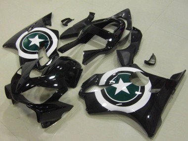 Carénages Moto Honda CBR600 F4i 2001-2003 - Blanc Noir Brillant Étoile