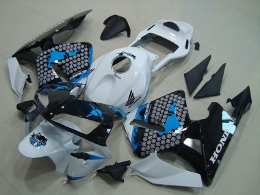 Carénage Moto Honda CBR600RR 2003-2004 - Blanc Bleu Noir Brillant