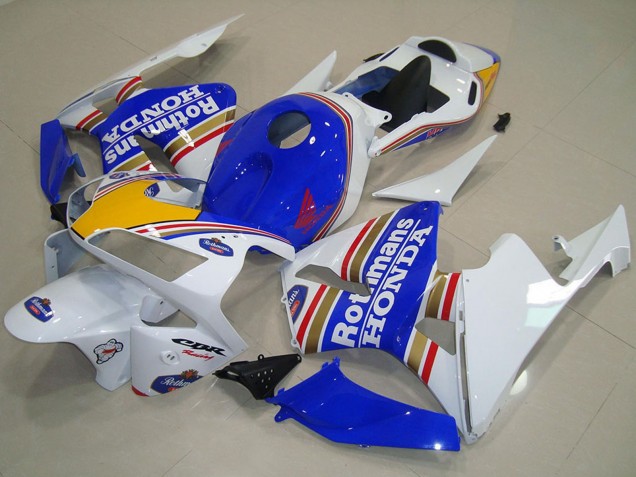 Carénages Moto Honda CBR600RR 2003-2004 - Blanc Bleu Jaune Rothmans