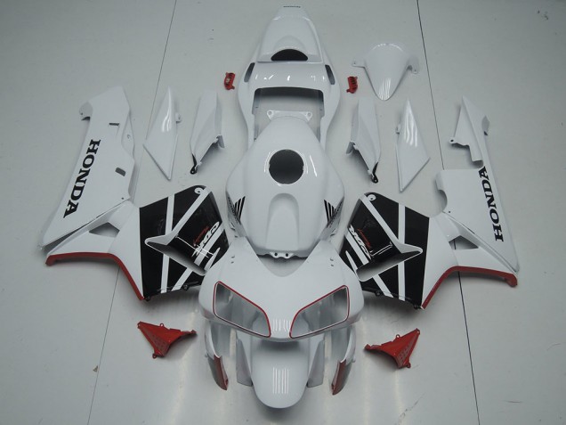 Carénage Moto Honda CBR600RR 2003-2004 - Blanc Noir Brillant