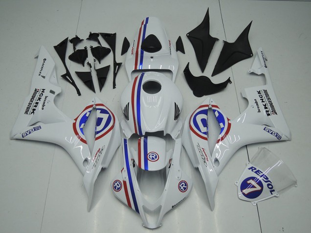 Carénages Moto Honda CBR600RR 2007-2008 - Blanc Rouge Bleu R