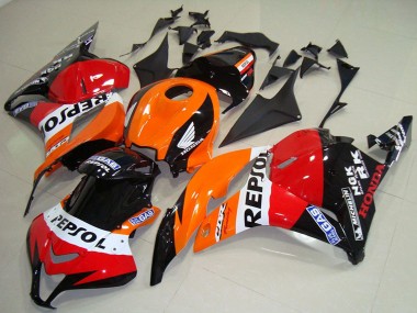 Kits Carénage Moto ABS Honda CBR600RR 2009-2012 - Orange Blanc Rouge Noir Brillant Repsol