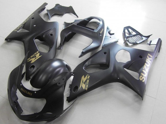 Carénages Moto Suzuki GSXR 1000 2000-2002 - Noir Mat Or Décalque