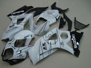 Carénages Moto Suzuki GSXR 1000 2007-2008 - Blanc Noir Corona