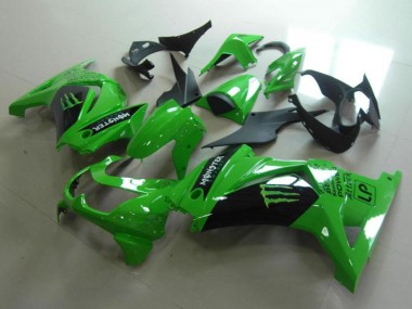 Carénages Moto Kawasaki ZX250R 2008-2012 - Vert Noir Brillant Monstre
