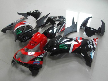 Carénages Moto Kawasaki ZX250R 2008-2012 - Noir Brillant Rouge Blanc Vert Monstre Motul