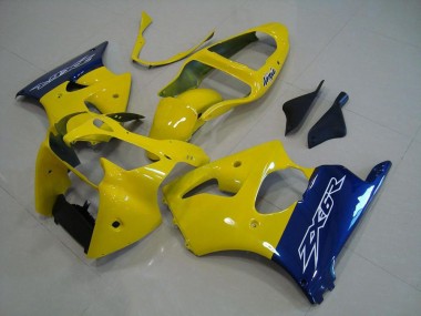 Carénages Moto Kawasaki ZX6R 2000-2002 - Jaune Bleu
