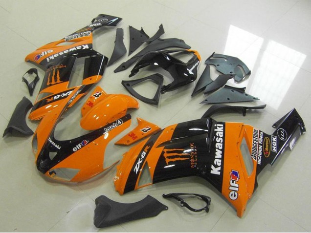 Carénages Moto Kawasaki ZX6R 2007-2008 - Orange Monstre