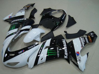 Carénages Moto Kawasaki ZX10R 2006-2007 - Blanc Noir Brillant Vert Elf Monstre
