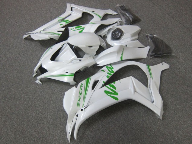 Carénage Moto Kawasaki ZX10R 2016-2020 - Blanc Vert Perle