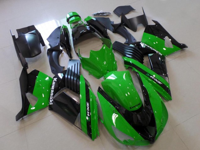 Carénages Moto Kawasaki ZX14R ZZR1400 2006-2011 - Vert Noir Brillant