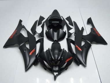 Carénages Moto Yamaha YZF R6 2008-2016 - Noir Mat Rouge Décalque