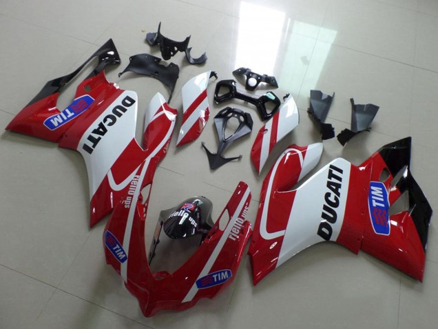 Carénages Moto Ducati 1199 2011-2014 - Blanc Rouge Tim