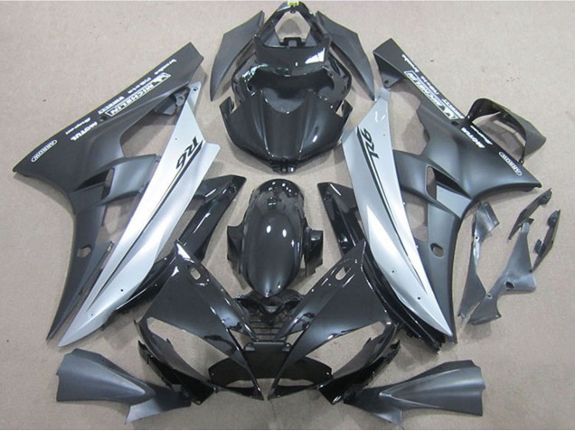 Carénages Moto Yamaha YZF R6 2006-2007 - Noir Brillant Noir Mat Argent
