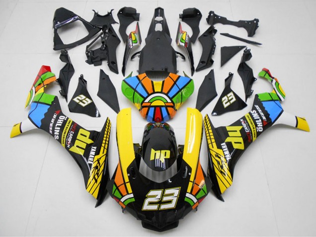 Carénages Moto Yamaha YZF R1 2015-2019 - Jaune Rouge Bleu Vert HP Roue Chromatique 23