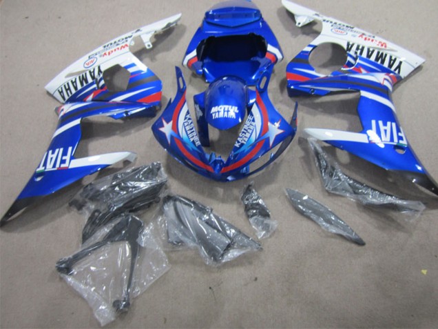 Carénages Moto Yamaha YZF R1 2002-2003 - Blanc Bleu Rouge Motul Fiat
