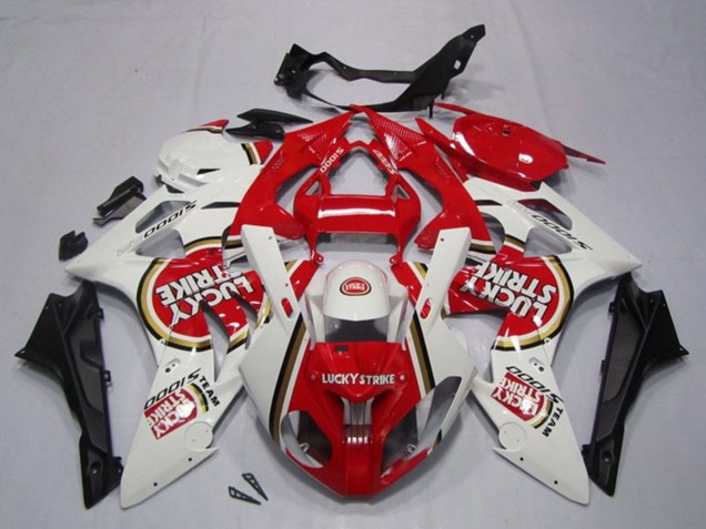 Carénages Moto BMW S1000RR 2009-2014 - Blanc Rouge Lucky Strike