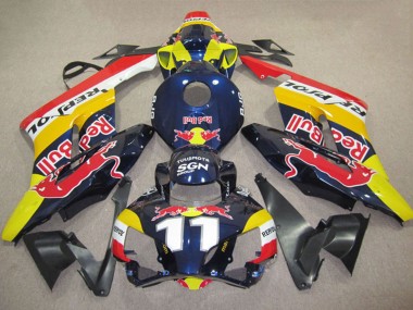 Carénages Moto Honda CBR1000RR 2004-2005 - Jaune Bleu Blanc Red Bull Repsol 11