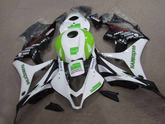 Carénages Moto Honda CBR1000RR 2004-2005 - Blanc Vert Noir Brillant Hannspree