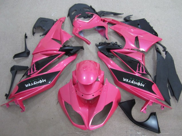 Carénages Moto Kawasaki ZX6R 2009-2012 - Rose Noir Monstre