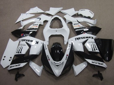 Carénages Moto Kawasaki ZX10R 2006-2007 - Blanc Noir Brillant Elf Touch4 Monstre Energy