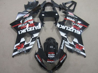 Carénages Moto Suzuki GSXR 600 2004-2005 - Noir Brillant Rouge Blanc Telefumica MoviStar