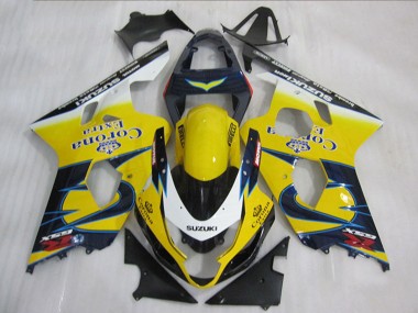 Carénages Moto Suzuki GSXR 600 2004-2005 - Jaune Blanc Bleu Corona Extra