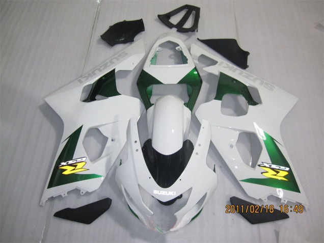 Carénages Moto Suzuki GSXR 600 2004-2005 - Blanc Vert Jaune Noir