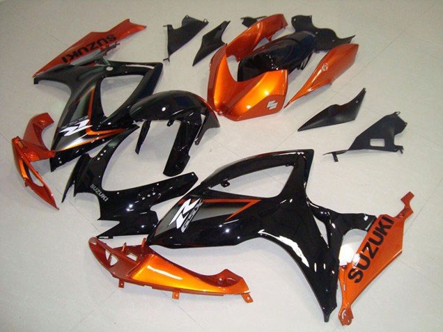 Carénages Moto Suzuki GSXR 750 2006-2007 - Orange Noir Brillant