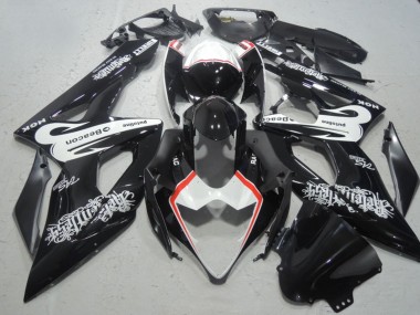 Carénages Moto Suzuki GSXR 1000 2005-2006 - Noir Brillant Blanc Rouge Balise
