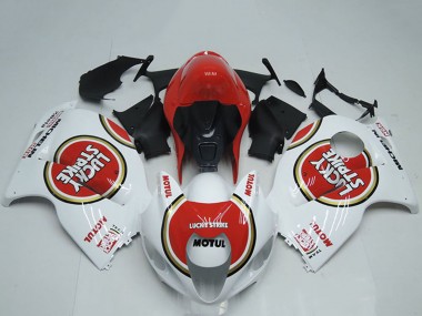 Carénages Moto Suzuki GSXR 1300 Hayabusa 1996-2007 - Blanc Rouge Lucky Strike Motul