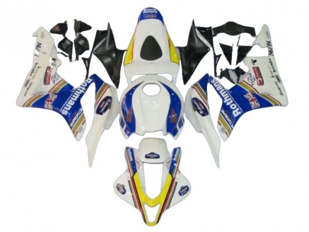 Carénages Moto Honda CBR600RR 2007-2008 - Blanc Bleu Jaune Rothmans