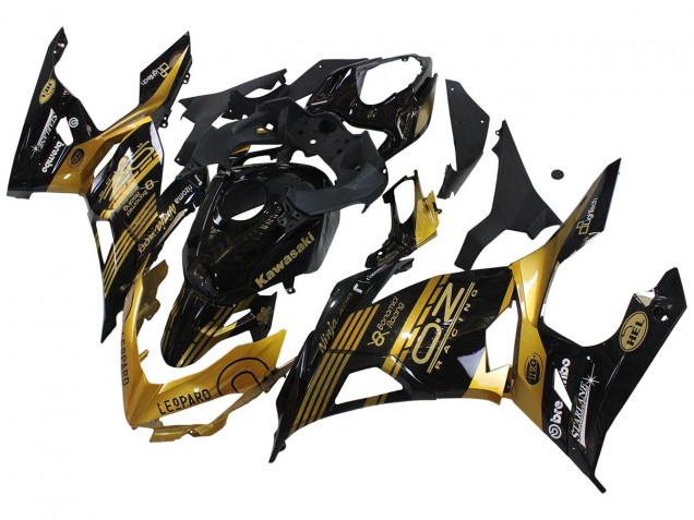Carénages Moto Kawasaki EX400 2018-2024 - Or Noir Brillant